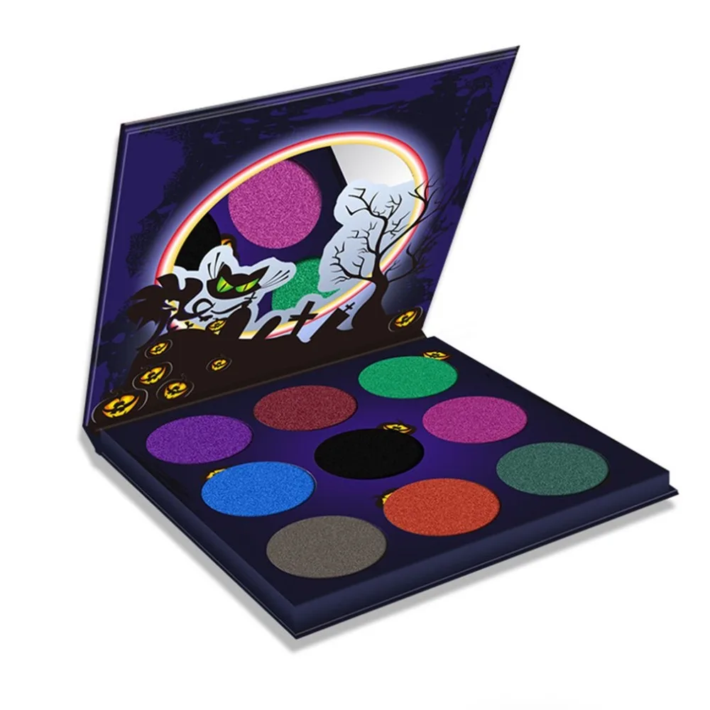 9 цветов Палитра теней для век Косметика макияжа Высокая яркость жемчуг алмаз