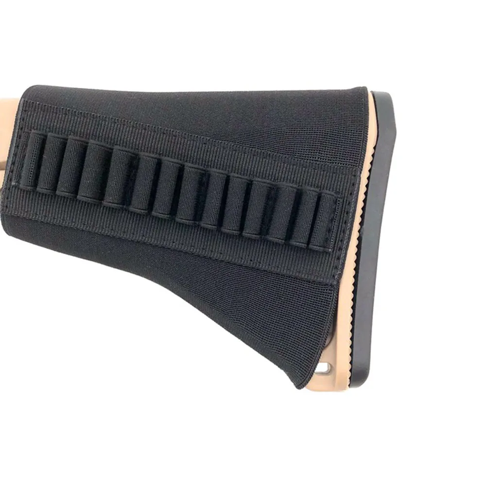 

Tactical Universal Rifle Ammo Pouches Military 14 Bullets Holder Rear Stock Cartridge Bag Gun Accessories for Quick Access