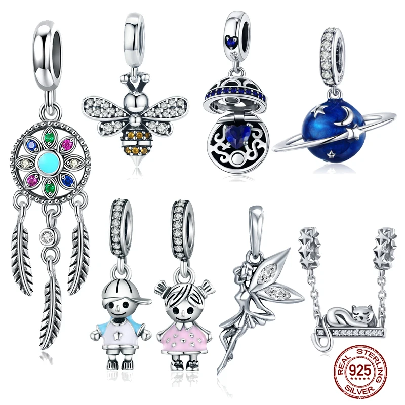 MYBEBOA 925 пробы Серебряные Подвески подходят для оригинальных браслетов pandora