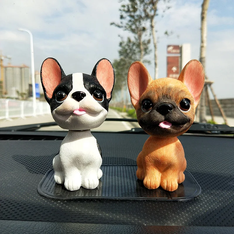 Украшение для дома имитация французского бульдога собака вращающаяся голова