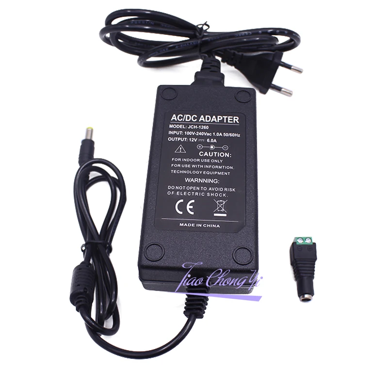 New 12V 6A 6 amp  72W DC EU US UK AU Plug LED POWER Supply ADAPTER Transformer LED Strip Light