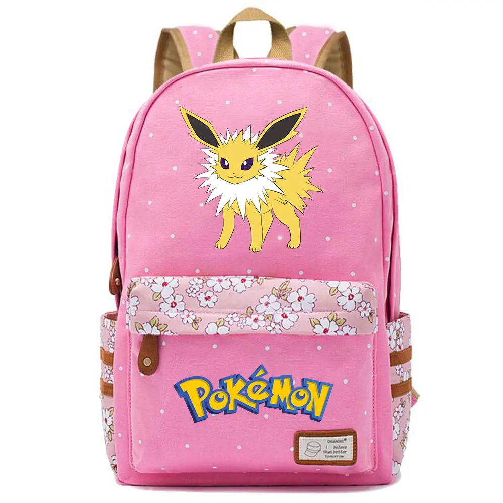 703CHK-20 Eevee Espeon Flareon Glaceon Jolteon школьная сумка в горошек для мальчиков и девочек, женская сумка, школьная сумка для подростков, Холщовый женский рюкзак - Цвет: 703CHK-20