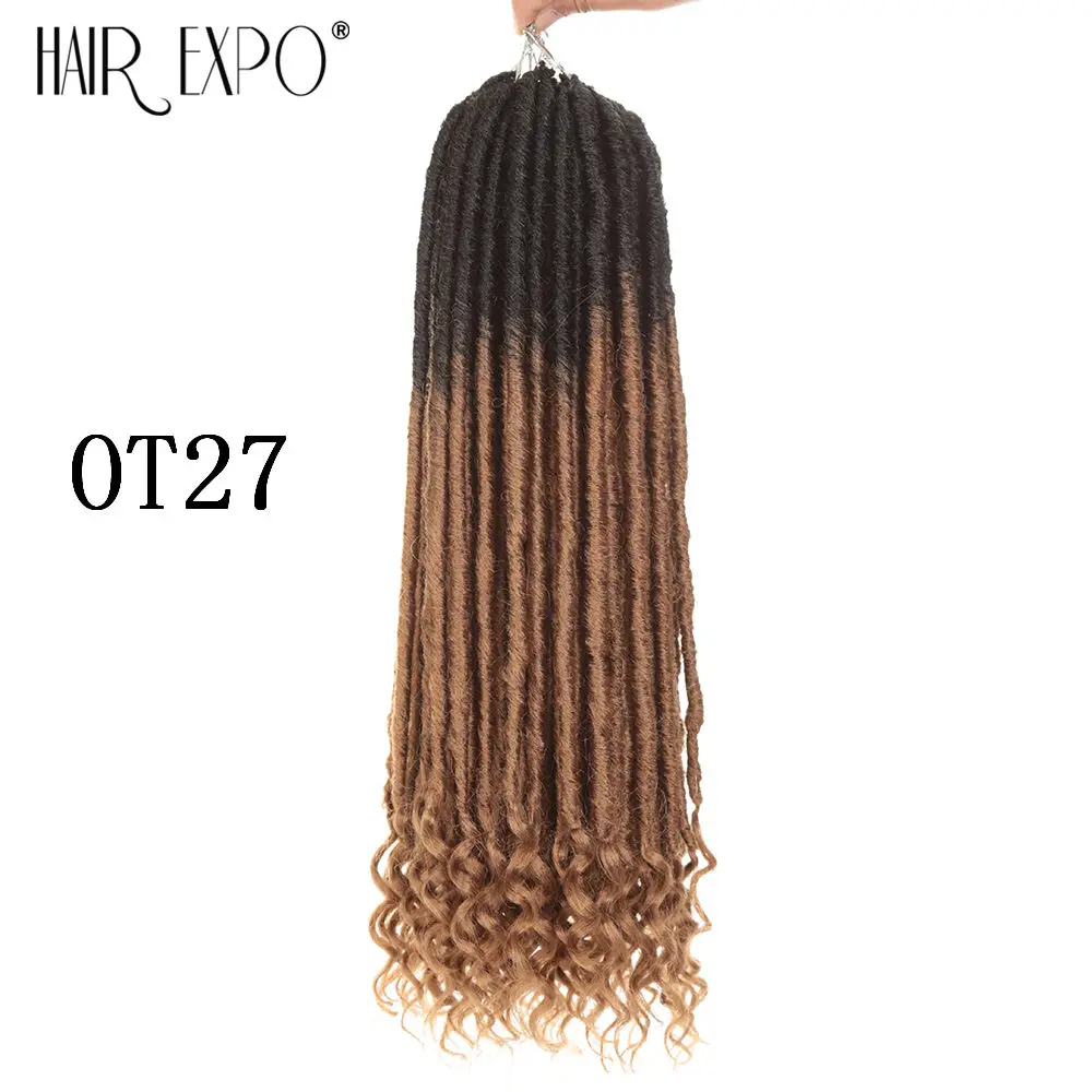 

Hair Expo City 20''Goddess Faux Locs Hair Synthetic Extension Crochet Braids 18Strand Curly Dreadlocks Braiding For Black Women
