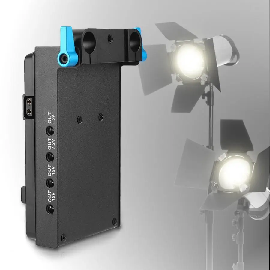 V-mount батарея пластина адаптер с двойным отверстием стержень зажим для камеры монитор FW50 батарея, E6 батарея