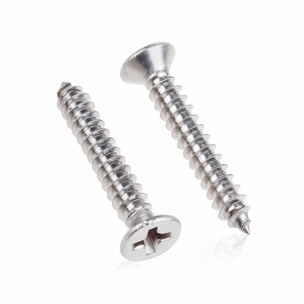 

M3 M3.5 GB/T846 Phillips Flat Head Self Tapping Screws 304 A2 Stainless Steel Countersunk Sheet Metal Screws 4 5 6 8 10 12-50mm