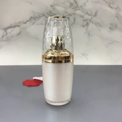 30ml lotion bottle 10 шт Высокое качество 30 г, 50 г, 120 г золото/белый/светильник розовый акриловый крем банка. Пустой контейнер для упаковки косметики, бутылка с насосом для лосьона - Цвет: 30ml lotion bottle