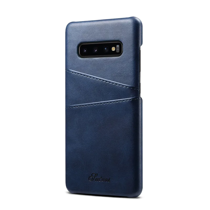 Blue Кожаный чехол для samsung Galaxy S10 Plus S10E чехол для samsung S10 чехол из кожи с держатель для карт кошелек для Note 8 9 10 plus - Цвет: Blue
