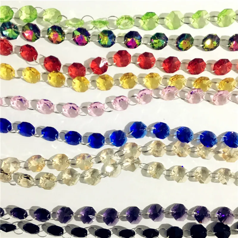 Блестящие Стеклянные хрустальные радужные гирлянды для рукоделия размер 40 м/лот