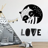 love wall decal cute raccoon nurser decor baby room decor baby shower vinyl wall stickersgift for birthday bo08