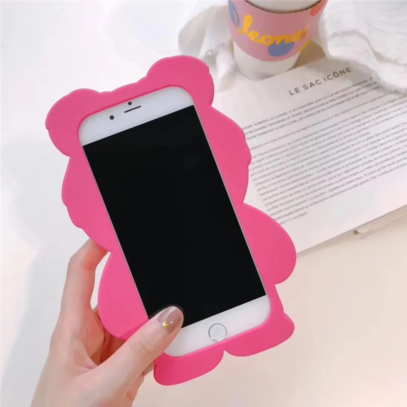 3D Мультфильм силиконовый Минни вышивка поросёнок Бэтмен медведь Единорог детский Модный мягкий чехол для телефона для iPhone X/5/5S/SE/6/6s/7/8/plus