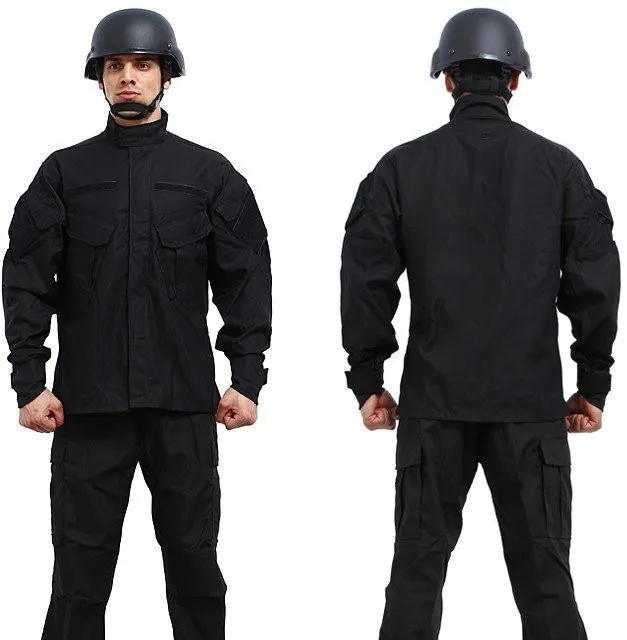 black TACS FG Kryptek Typhon тактическая Униформа камуфляжная боевая униформа BDU полевая Униформа Камуфляжный комплект куртка брюки Мужская армейская форма - Цвет: black