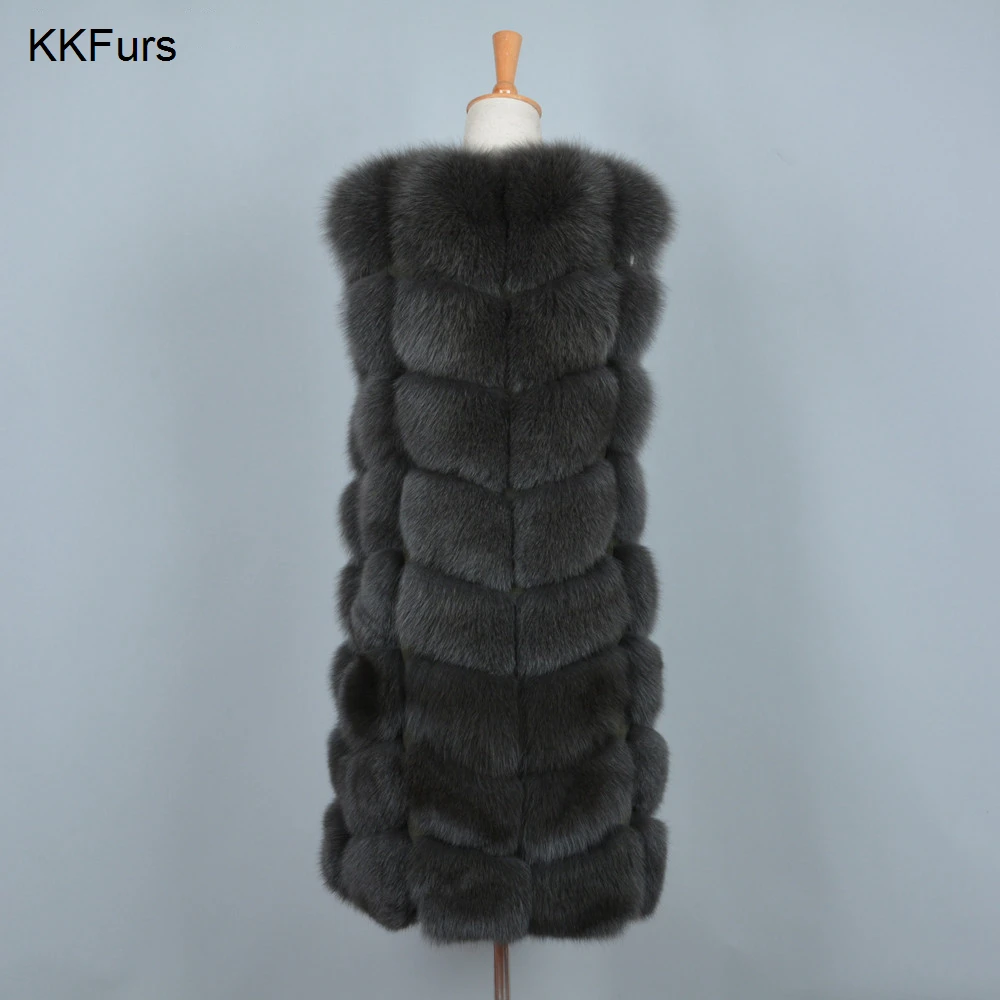 Новое поступление 2021 женские жилеты JKKFURS из натурального Лисьего меха женская