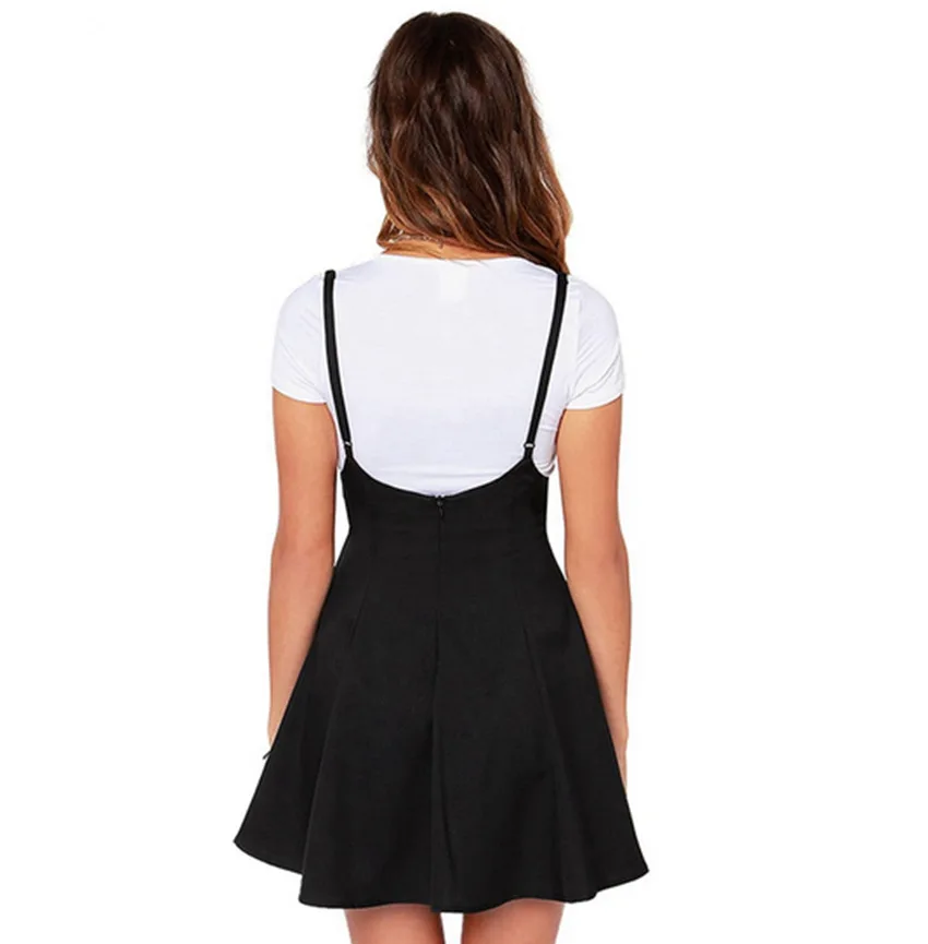 Женское мини-платье VOLALO черное облегающее платье на бретельках с высокой талией