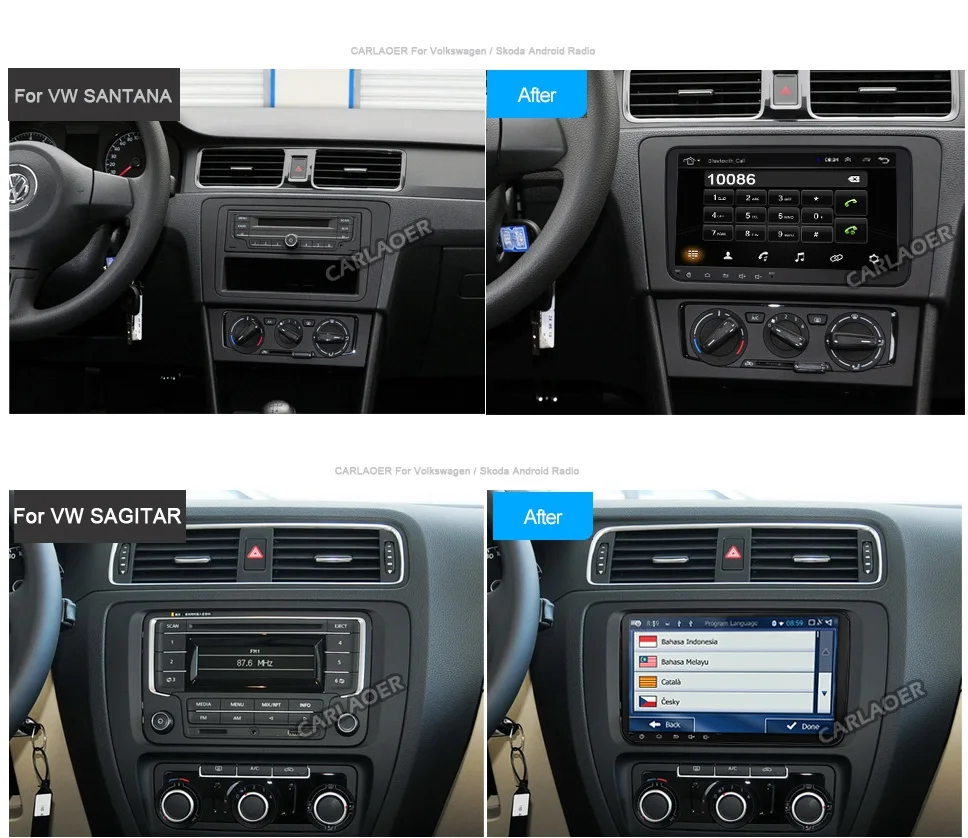 " Android Автомобильный GPS навигатор 2 DIN для VW Volkswagen GOLF 5, 6 Polo Passat b5, Jetta Tiguan Touran Skoda, canbus, руль