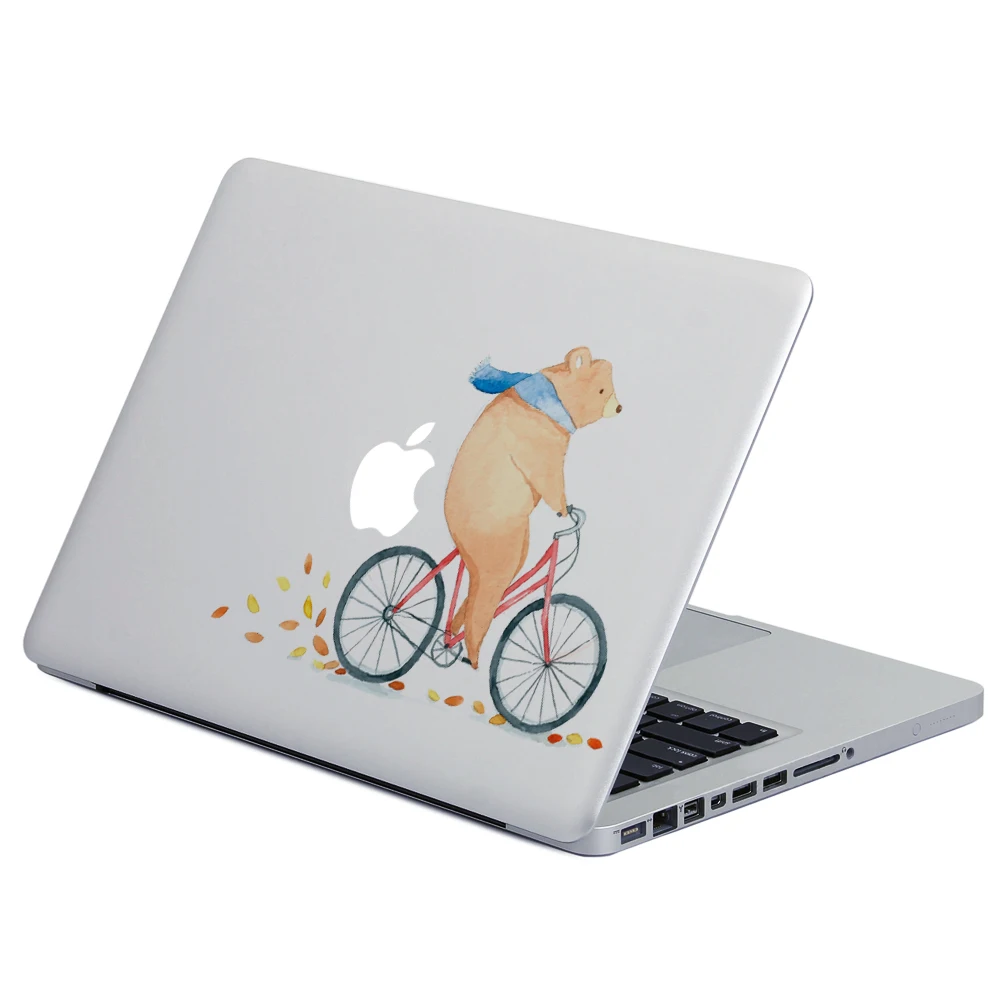 Виниловая наклейка в виде медведя шарфа велосипеда для Macbook Pro / Air 11 13 15 дюймов