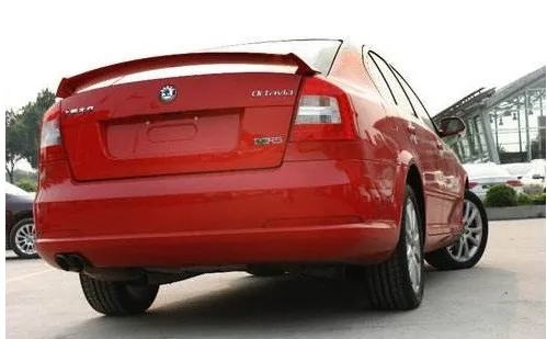 

Fixed punching installation for 2006 to 2014 SKODA Octavia rear trunk wings spoiler by white black primer