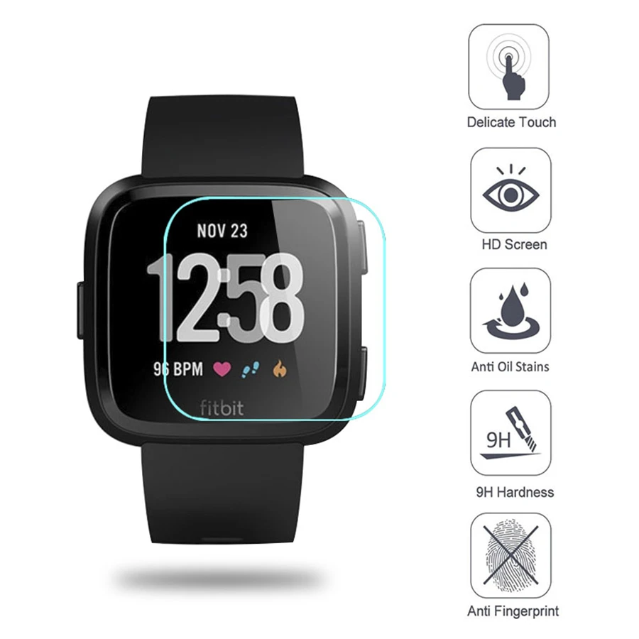 2/5 шт. 9H Закаленное стекло Защитная пленка для экрана Fitbit Versa Взрывозащищенная