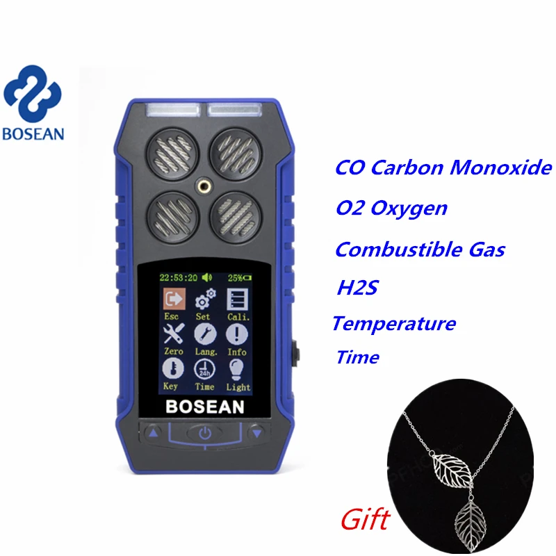 Многофункциональный детектор газа СО окисью углерода кислородом O2 H2S горючий газ