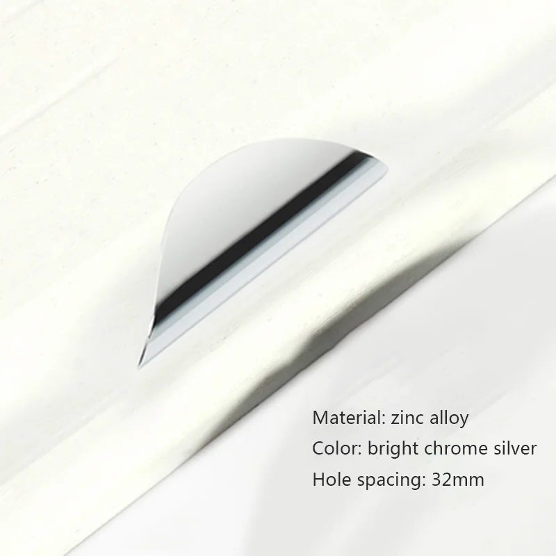 Chrome 32mm Pitch Современный минималистичный ящик с маленькой ручкой, ручка для кухонного шкафа с темными поручнями, ящик для двери шкафа в скандинавском американском черном цвете - Цвет: Chrome 32mm Pitch