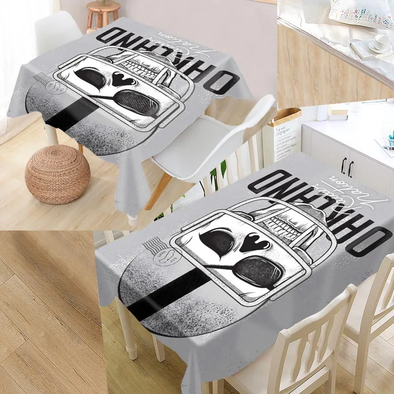 Изготовленный На Заказ стол с черепами чехол принтом Водонепроницаемый скатерть