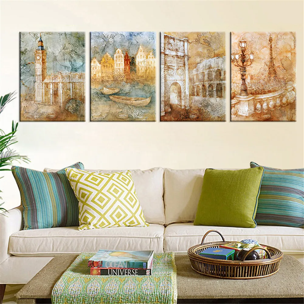 Лондонский Городской пейзаж холст художественная Настенная картина украшение