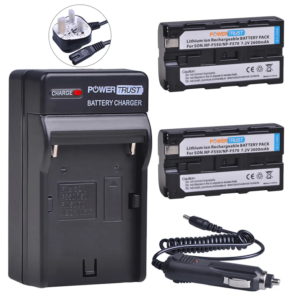 2X NP-F550 NP-F570 2600mAh Li-ion Battery and Charger kit for Sony F550 F570 NP-F330 NP-F530 NP-F730 NP-F750 Hi-8 Camera | Электроника