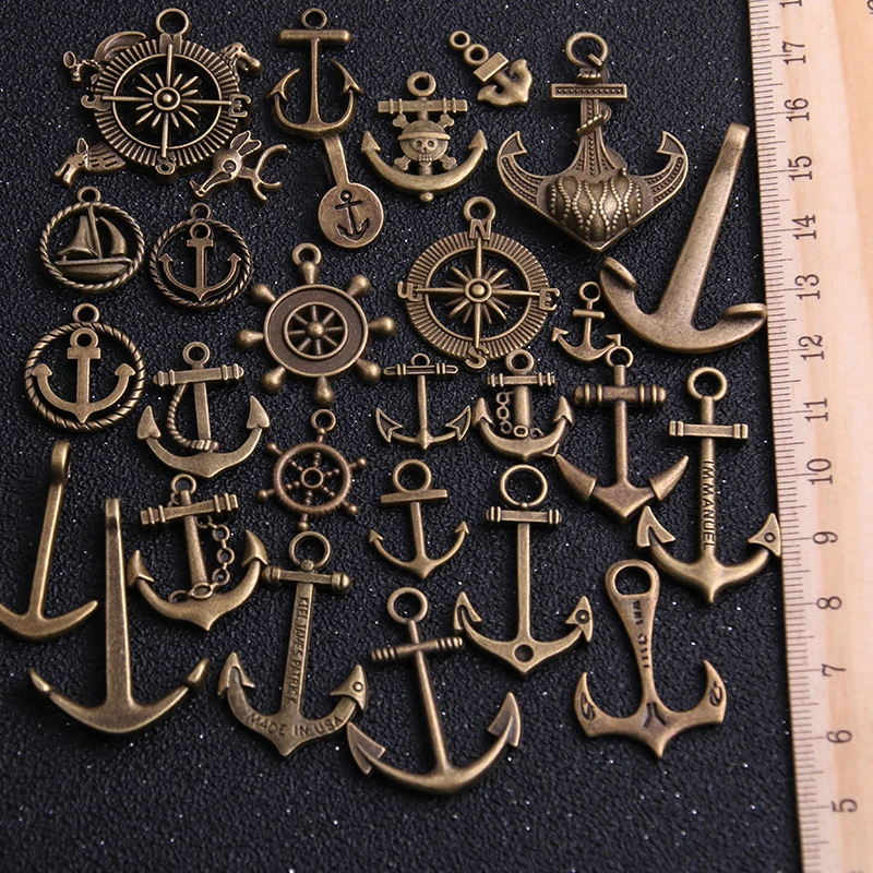 10 шт. Винтаж металлическая смесь Размеры/Стиль случайный Якорь Руль Подвески для