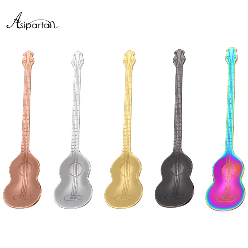 Asipartan форма для гитары нержавеющая сталь ложек кофе перемешивание ложки