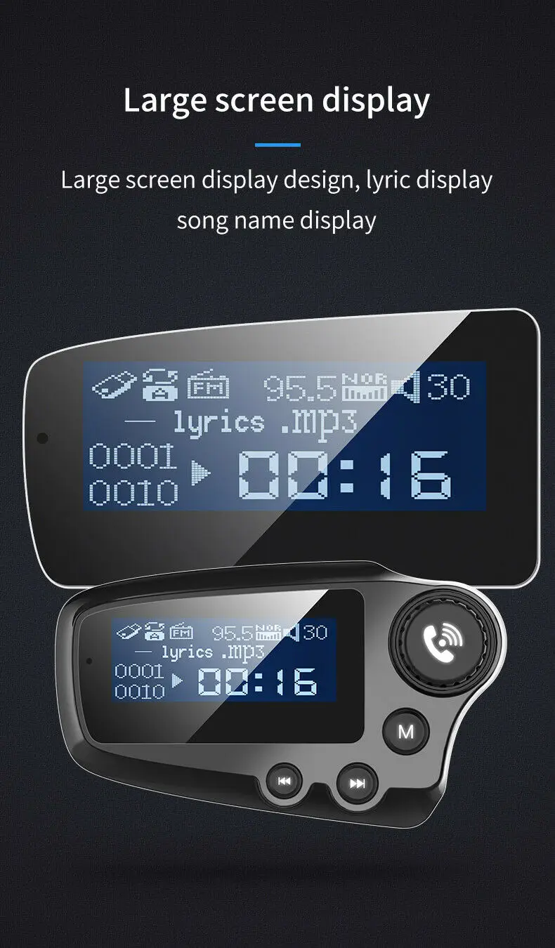 Беспроводной Bluetooth Автомобильный MP3 плеер Handsfree автомобильный комплект TF fm