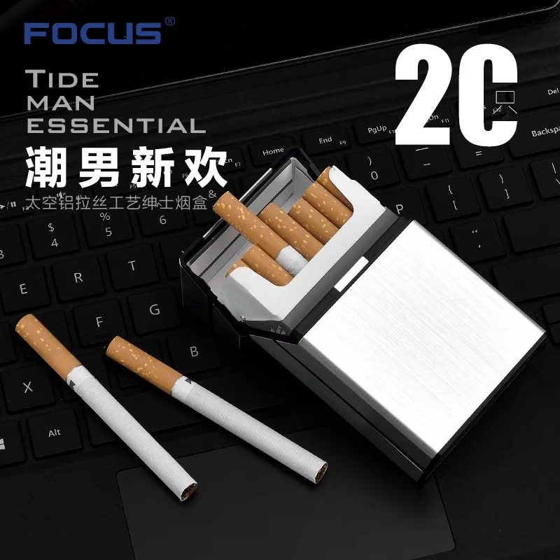 Фокус обновленная версия портсигар держатель 20 шт сигарет металлическая