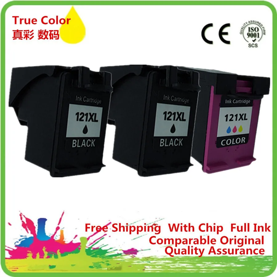 1SET 1BK Чернильный картридж для принтера тонер для 121 XL HP121 HP121XL 121XL CC641HE с чернилами hp Deskjet F2430 F2476 F2480 F2488 F2492 принтер - Цвет: 1SET 1BK