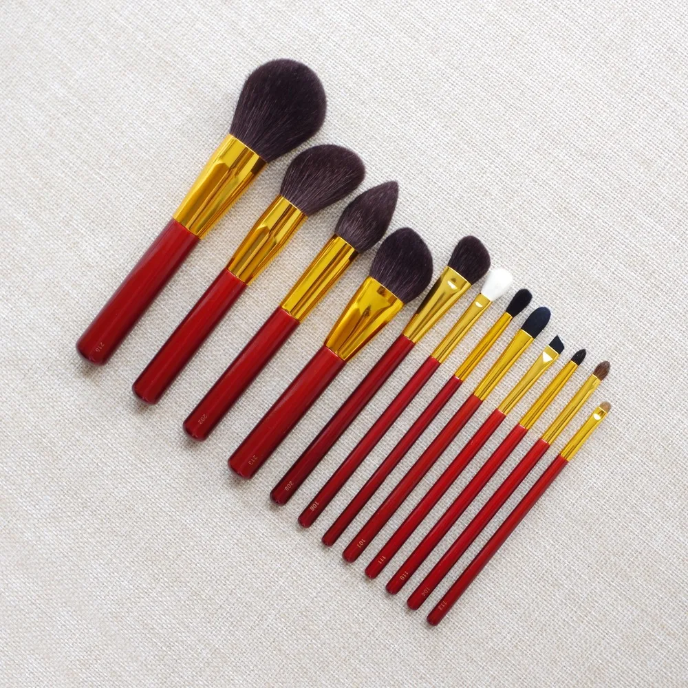 Набор профессиональных кистей для макияжа ручной работы из мягкой козьей шерсти