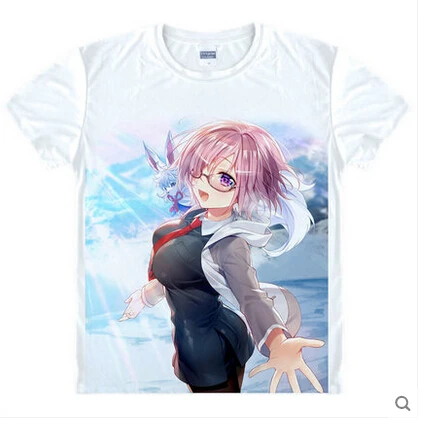 Fate Grand Order футболка с принтом саблей из японского аниме белая Повседневная