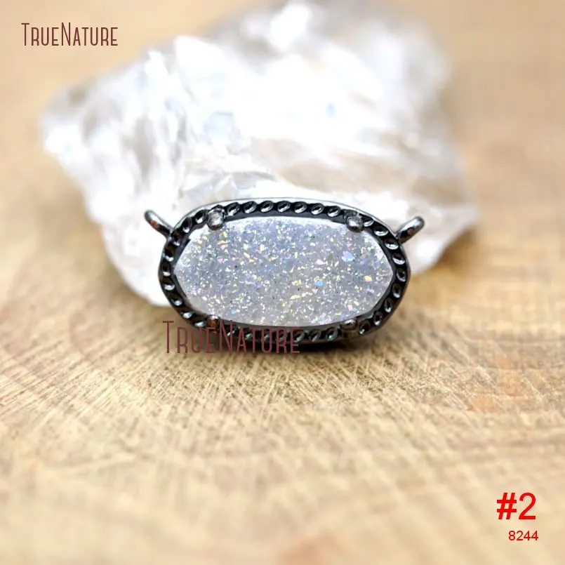 Модная титановая гальванизированная цветная подвеска-Друза с кристаллом