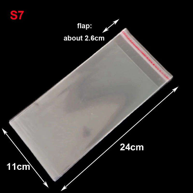 50pcs 11x24cm 50 шт многоразовые пластиковые прозрачные пакеты, целлофановые Самоклеющиеся пластиковые Opp пакеты для хранения, полиэтиленовые подарочные пакеты 10 размеров - Цвет: 50pcs 11x24cm
