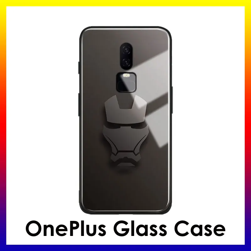 AE 1555 Iron Man marvel superhero smooth coque tempered glass soft silicone 1+7t pro phone case cover shell for OnePlus 6 6t 7 7T pro - Цвет: AE 1555