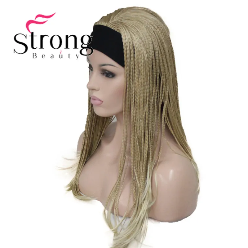 24BT613 StrongBeauty длинные коричневые, светлые плетеные Жаростойкие парик с головной повязкой синтетические парики - Цвет: 24BT613