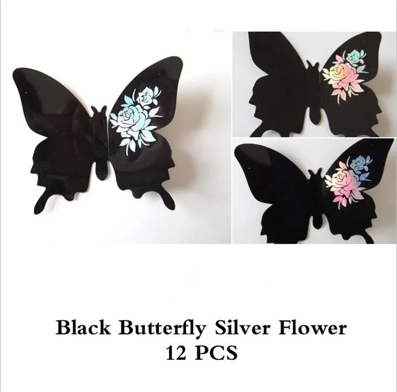 Настенные наклейки бабочки 3D Красочные Зеркальные Художественный Декор для