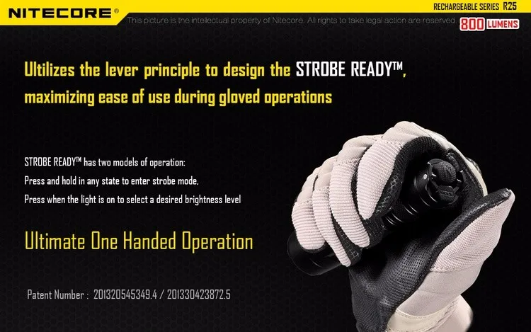 NITECORE R25 тактический фонарь 800LM XP-L HI V3 светодиодный фонарь Непревзойденная производительность умная зарядная док-станция+ перезаряжаемая батарея