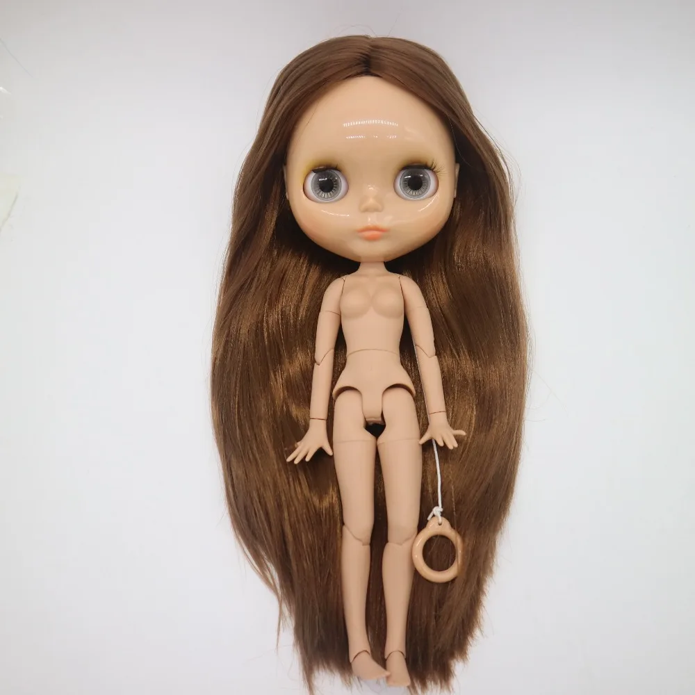 Шарнирная телесная кукла Blyth фабричная подходит для коричневых волос загара кожи