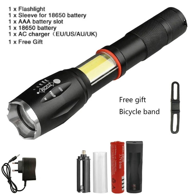Z20 1005A CREE T6 светодиодный фонарик многофункциональный скрытый COB дизайн фонарик задний магнит дизайн 18650 батарея+ зарядное устройство+ подарок