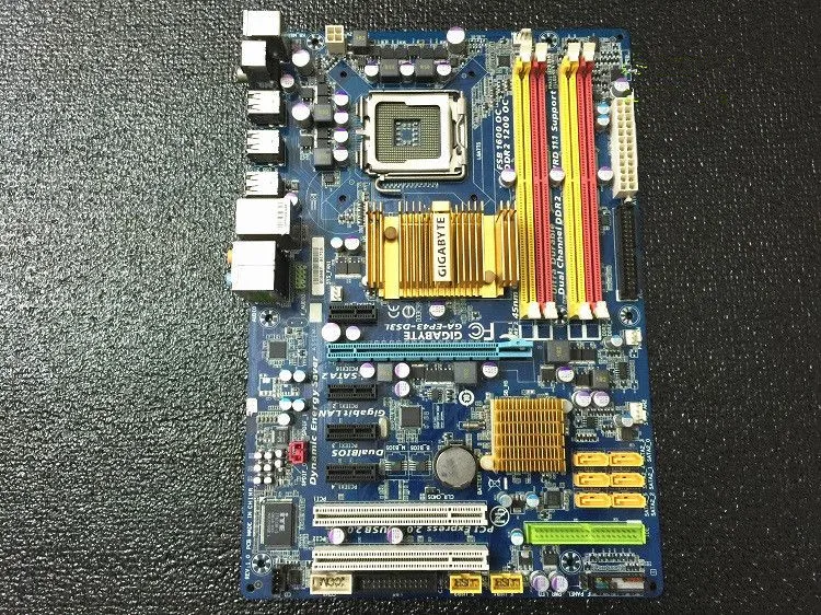 Материнская плата для Gigabyte оригинальная б/у настольного ПК с сокетом LGA 775 DDR2 ATX P43