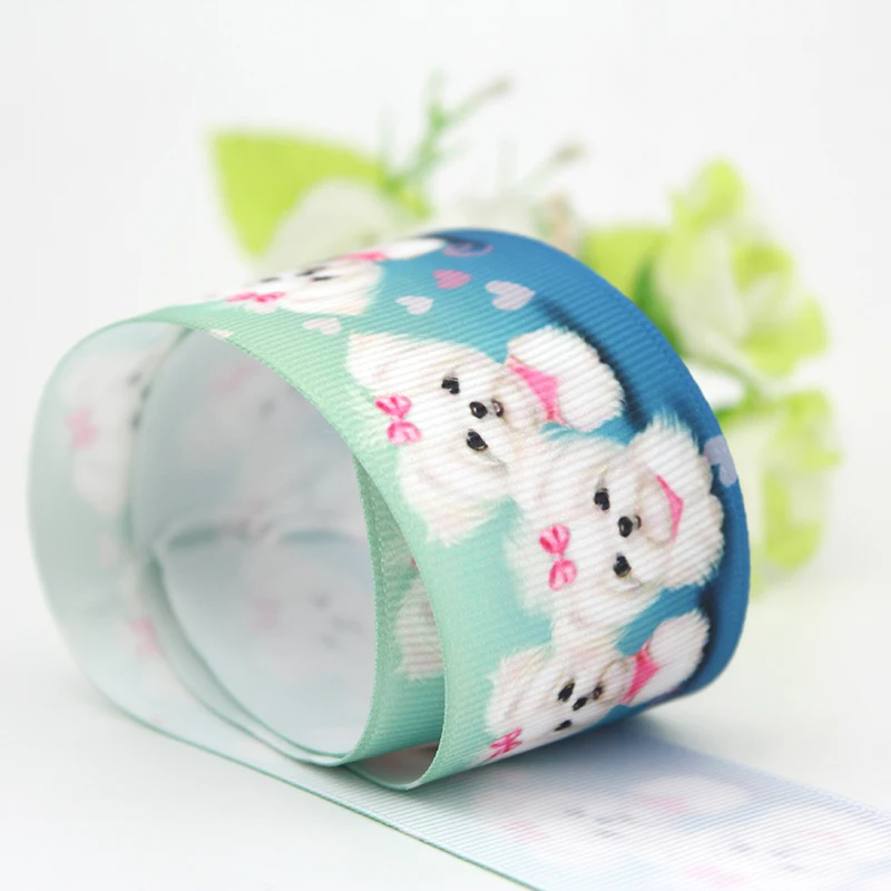 1-1/" Новое поступление 38 мм мультфильм собака напечатаны Grosgrain смесь лента Набор 10 ярдов Швейные аксессуары DIY лук подарочная упаковка ленты