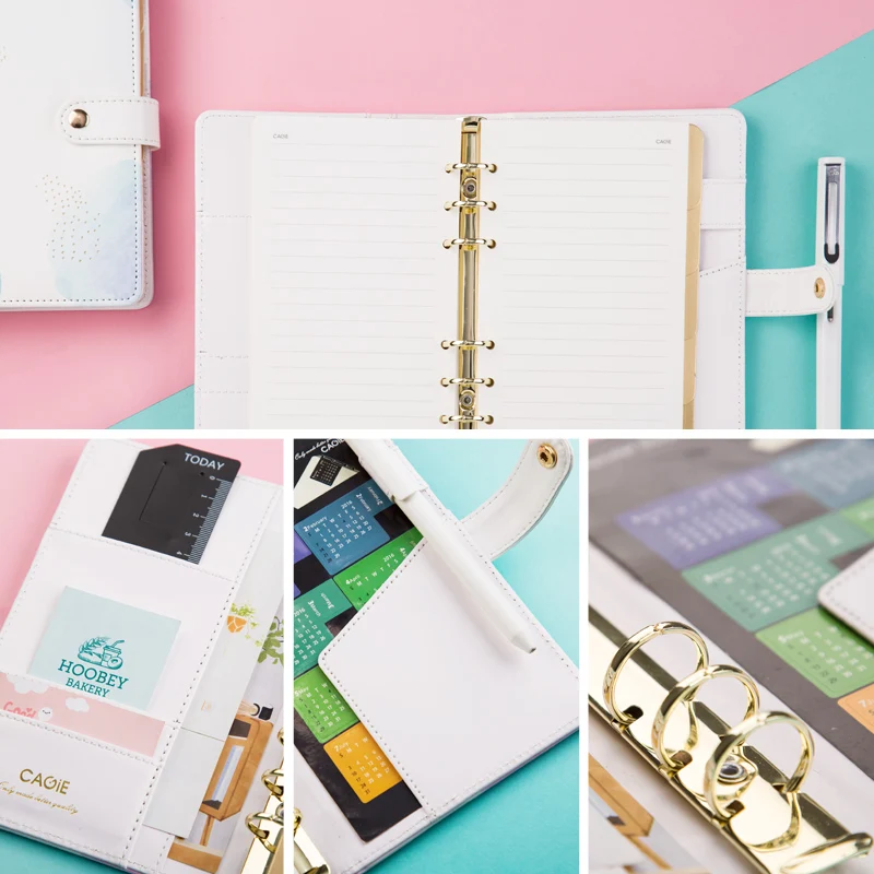CAGIE a6 Binder Kawaii Тетрадь кожа милый планировщик Refiller журнал Intime Дневник для девочки