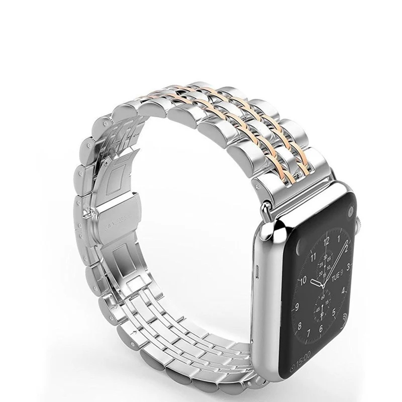 7rose gold Ремешок для apple watch 42 мм 38 мм correa iwatch 44 мм/40 мм 4 3 2 браслет из нержавеющей стали pulseira apple watch 4 аксессуары - Цвет ремешка: 7rose gold