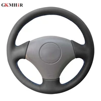 black hand stitched pu artificial leather car steering wheel cover for toyota vios corolla 2000 2004 mark 2 for lexus gs43