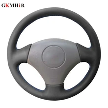 Black Hand-stitched PU Artificial Leather Car Steering Wheel Cover for Toyota Vios Corolla 2000-2004 Mark 2 for Lexus GS43