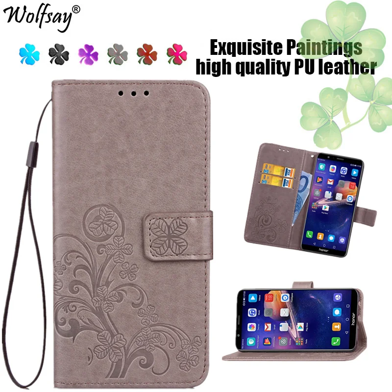 

Wolfsay For Case Huawei Honor 7X Case High Leather Filp Wallet Phone Bag Cover For Huawei Honor 7X Cover Funda For Honor 7X Case