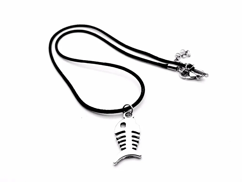 10 шт. кожаные ожерелья с изображением рыб|leather necklace|necklace simplefish necklace |