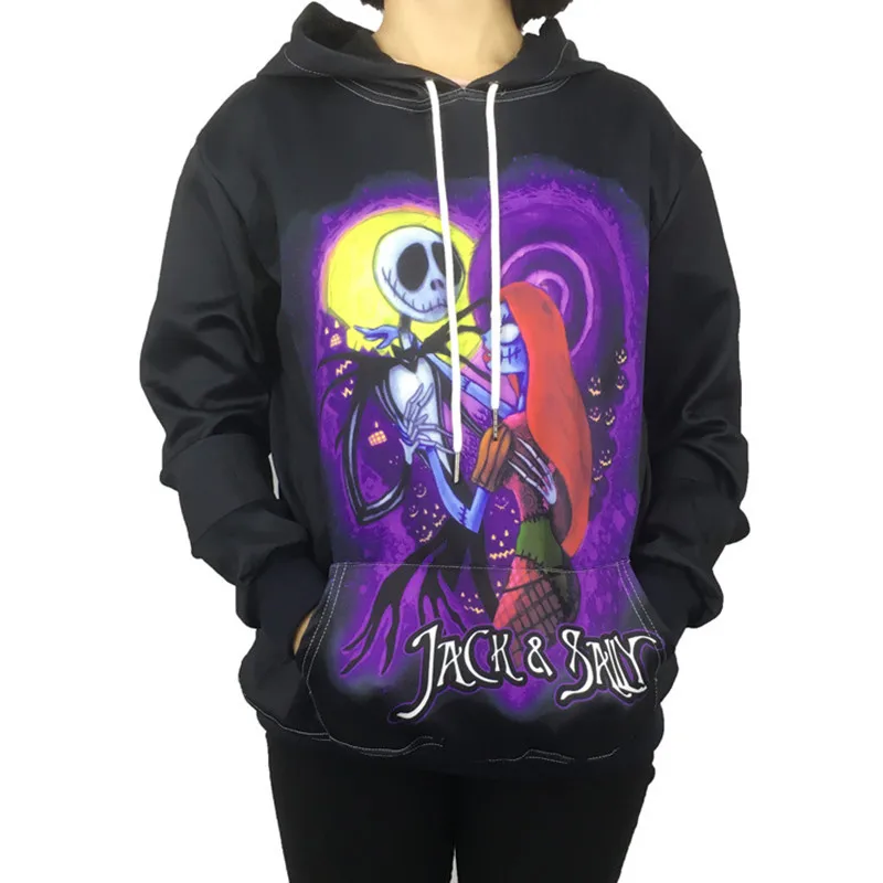 Женская толстовка с капюшоном Кошмар перед Рождеством Sally Jack Skellington Женский